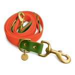 Führleine Outdoor Flex in Neon-Orange / Grün zusammengerollt