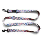 Hunde Führleine Kunterbunt ist 3-fach verstellbar in Pink/Türkis