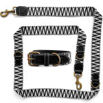 Kollektion Très chic als Set Hundehalsband und Leine in Schwarz/Weiß