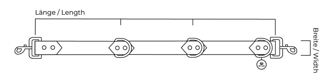 Outdoor dog leash technical drawing