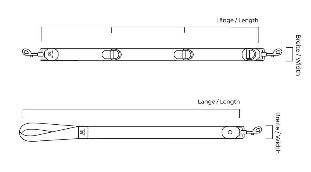 Tres Chic Führleine und City Leine Teschnischezeichnung