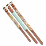 Premium Hundehalsband Gepolstert in Mint/Orange liegend