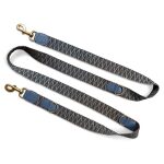 Lange Tres Chic Leine aus Leder 2m in Blau/Grau