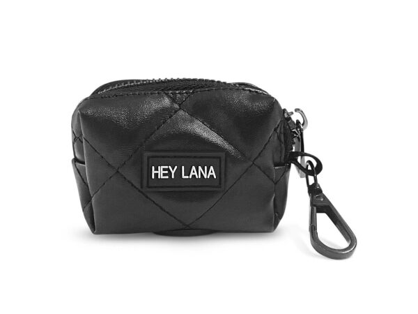 Hunde Kotbeutelspender – Heißer Scheiß in Schwarz von vorne