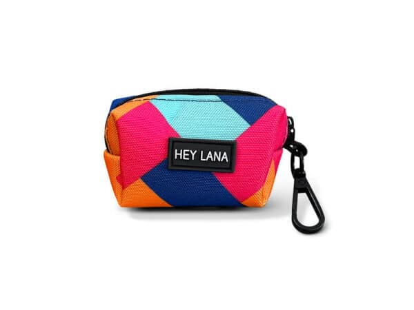 Kotbeutelspender in Pink / Türkis von vorne