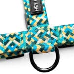 Kunterbunt Geschirr in Gelb/Blau nah