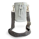 Hunde Premium Leckerlibeutel all in One in Grau mit Wechselgurt in Blau/Grau