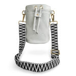 Hunde Premium Leckerlibeutel all in One in Grau mit Gurtband in Schwarz/Weiß