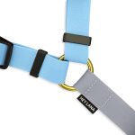 Outdoor tableware close in taupe and blue