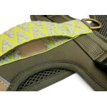 Premium padded dog harness - olive green/neon yellow - Image 6