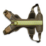 Premium padded dog harness - olive green/neon yellow - Image 4
