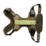Premium padded dog harness - olive green/neon yellow - Image 2