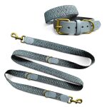 Kollektion Très chic - Set Hundehalsband und Leine - Anthrazit/Eisblau